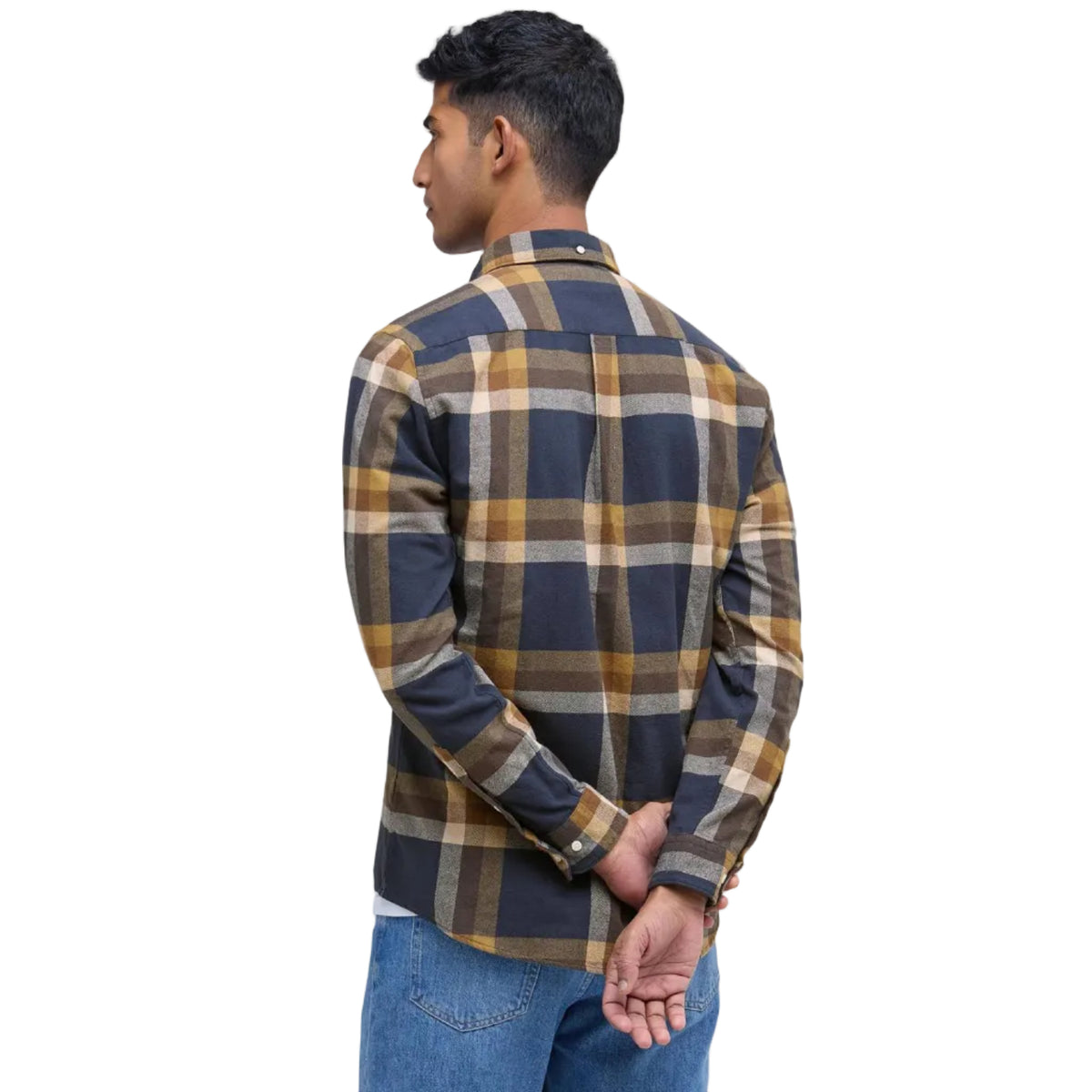 Barbour Folley men's navy tailored check shirt