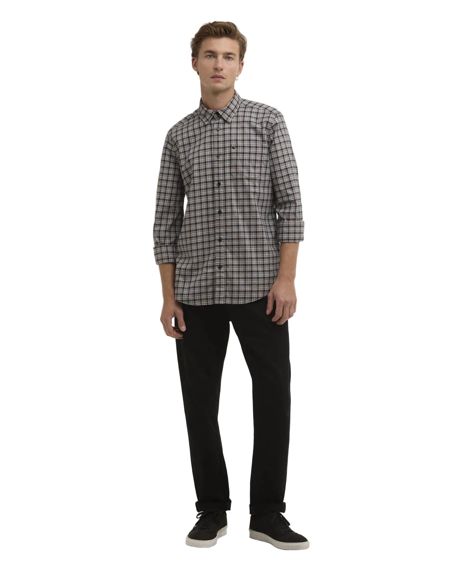 Barbour International Mens Peregrine Check Shirt Woodrose