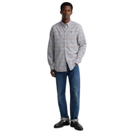 Barbour Mens Shirt Rickwood Tailored Gingham Stone