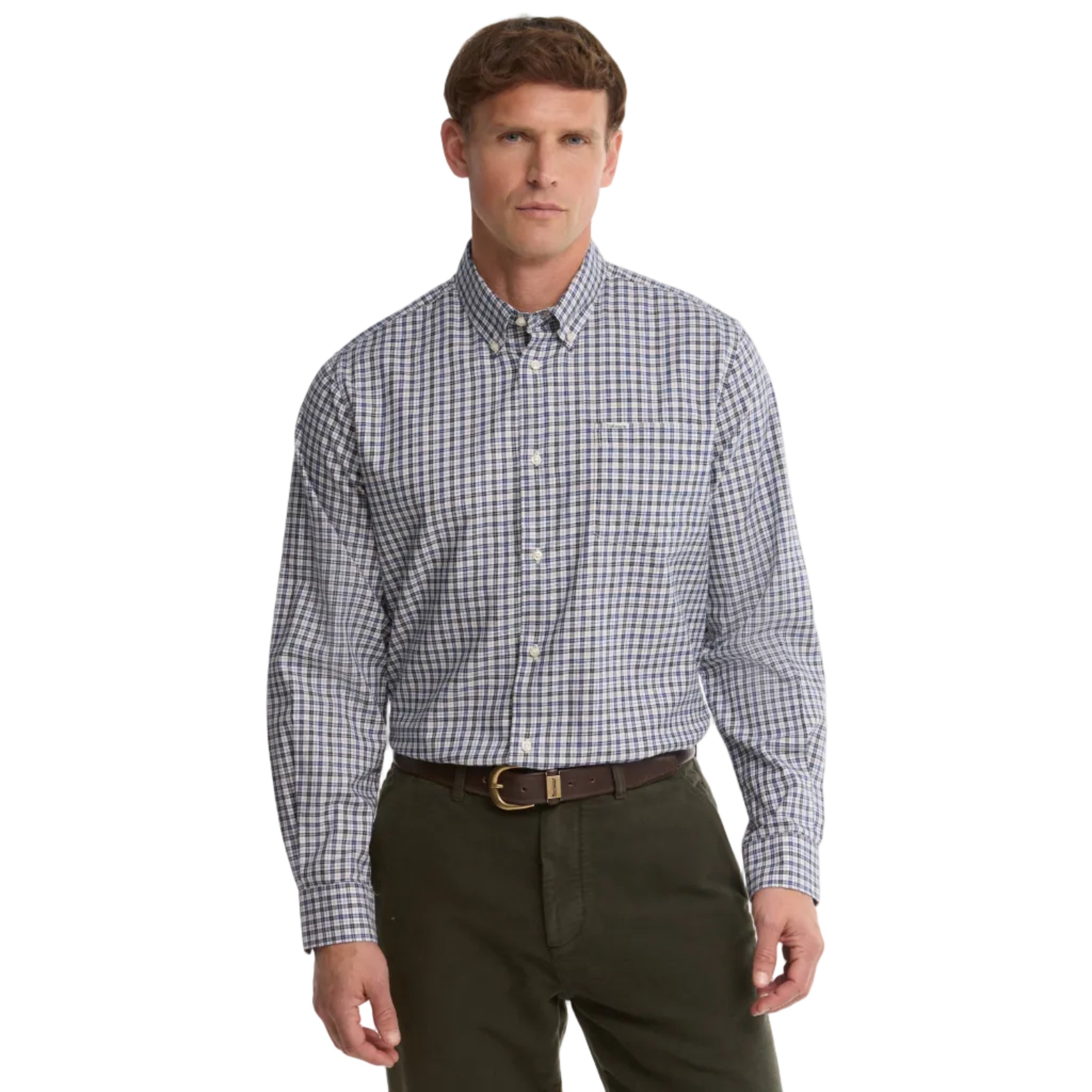 Barbour Mens Shirt William Regular Fit Checked Navy