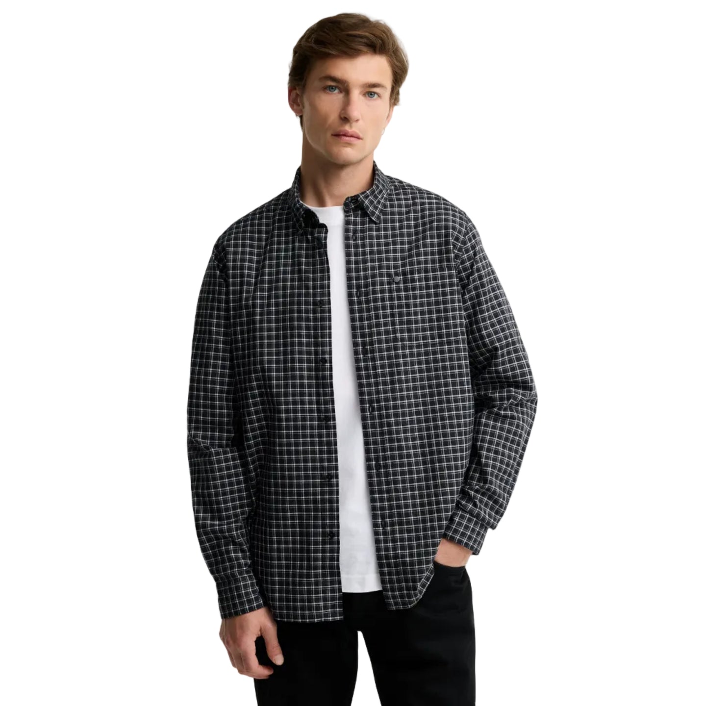 Barbour men's black checked shirt