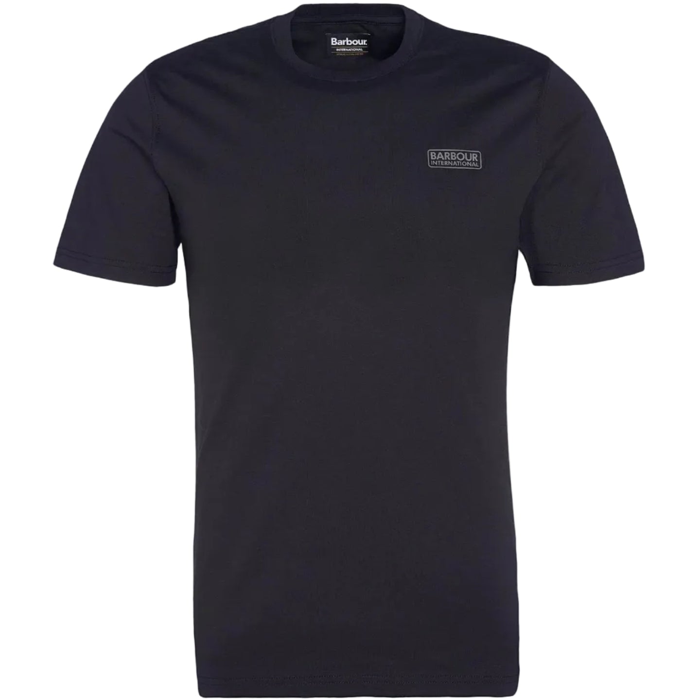 Barbour International Mens T-Shirt Small Logo Black/Pewter
