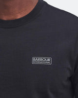 Barbour International Mens T-Shirt Small Logo Black/Pewter