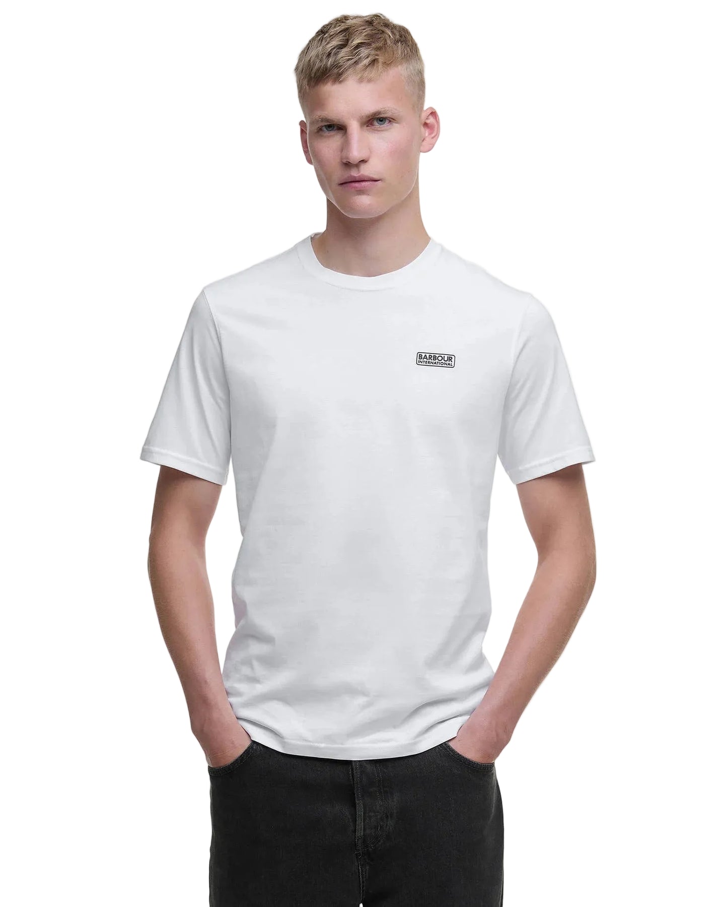 Barbour International Mens Tee Small Logo White/Black