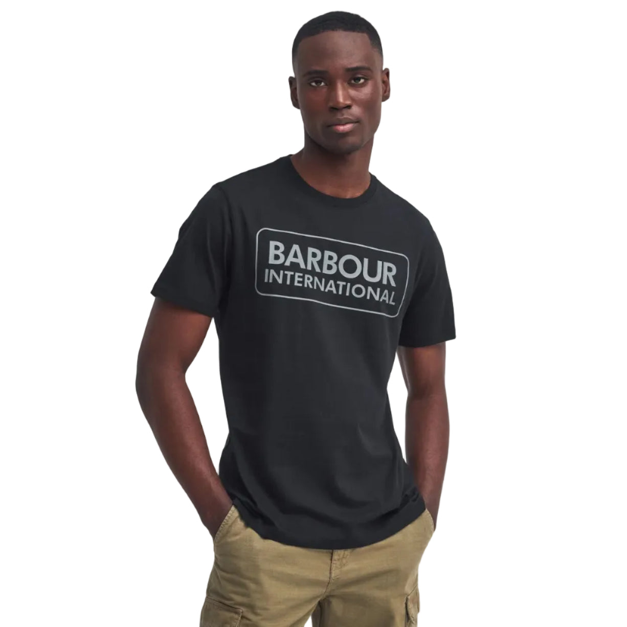 Barbour men's black logo t-shirt