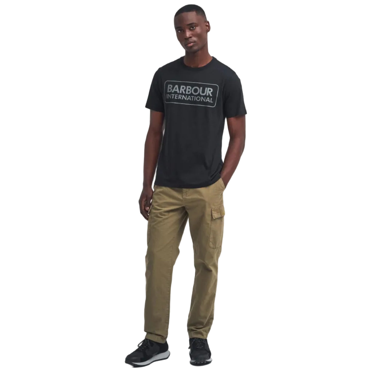 Barbour men's black logo t-shirt