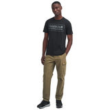 Barbour International Mens T-Shirt Essential Large Logo Black/Pewter