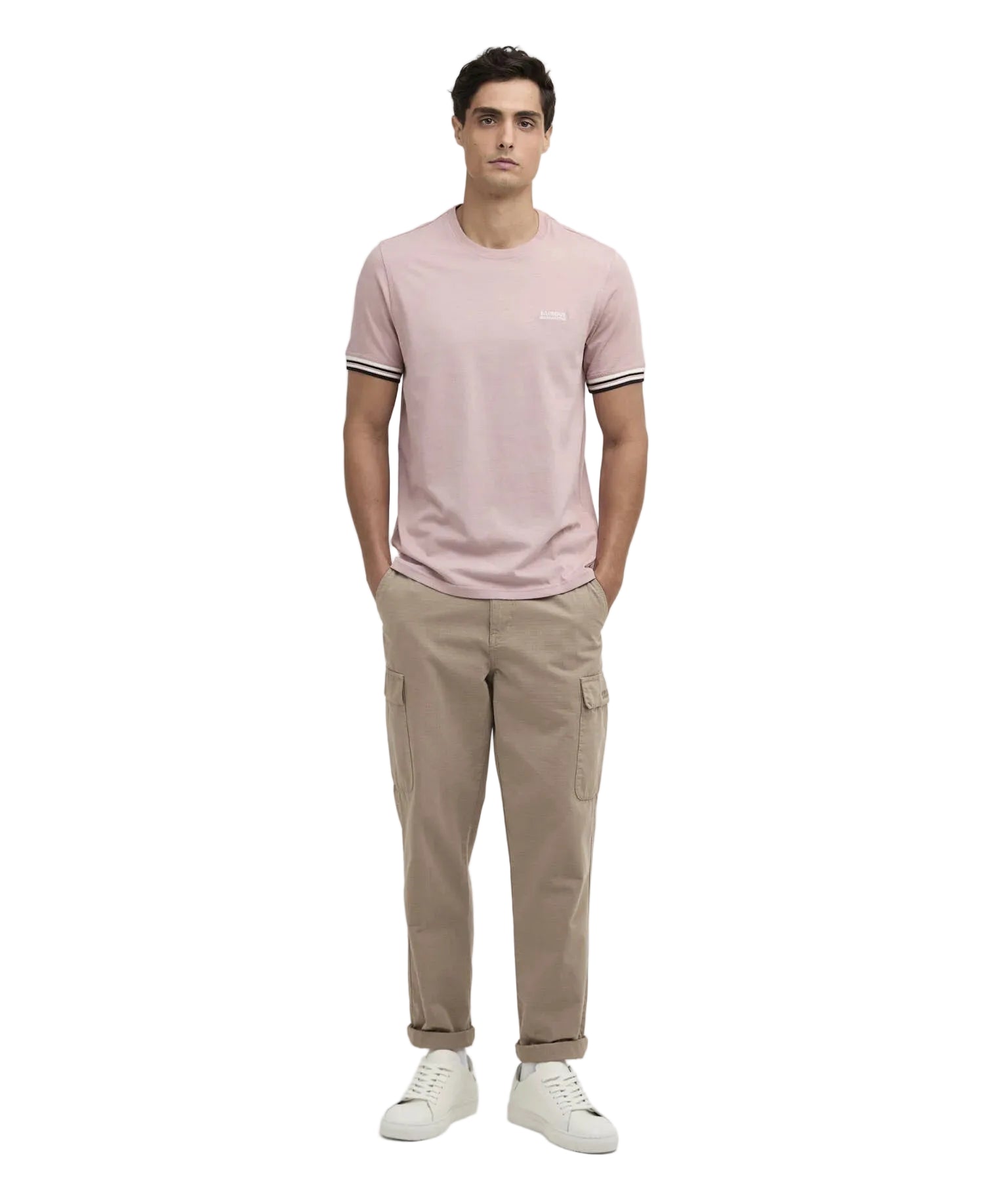 Barbour International Burnwood Tipped Cuff T-Shirt Woodrose