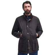 Barbour Hereford men's rustic waxed cotton jacket with corduroy collar