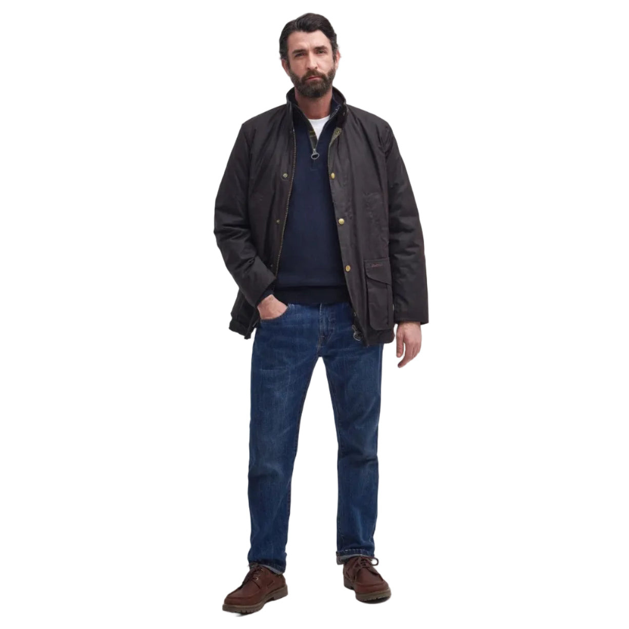 Barbour Hereford men's rustic waxed cotton jacket with corduroy collar