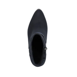 Marco Tozzi women's navy ankle boots with block heel and circular ankle detail