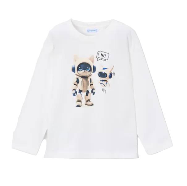 Mayoral Boys T-Shirt Robot Cream