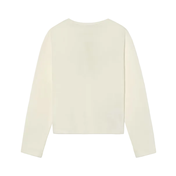 Mayoral girls' cream basic long sleeve t-shirt