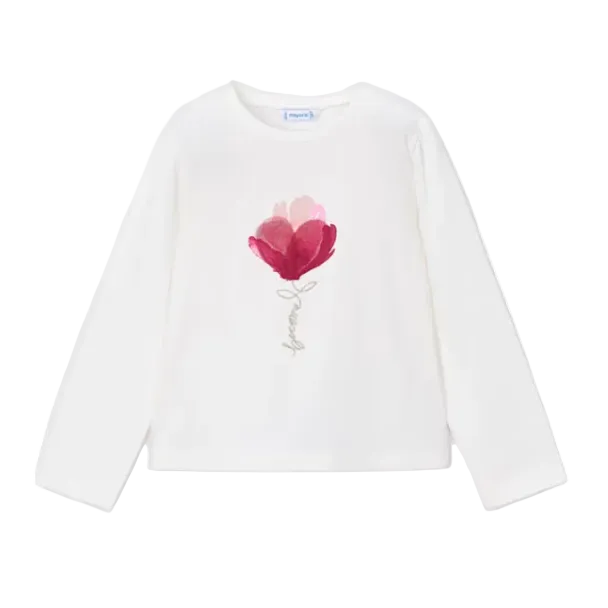 Mayoral Girls T-Shirt Natural Raspberry