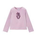 Mayoral girls' lilac mauve floral long sleeve T-shirt