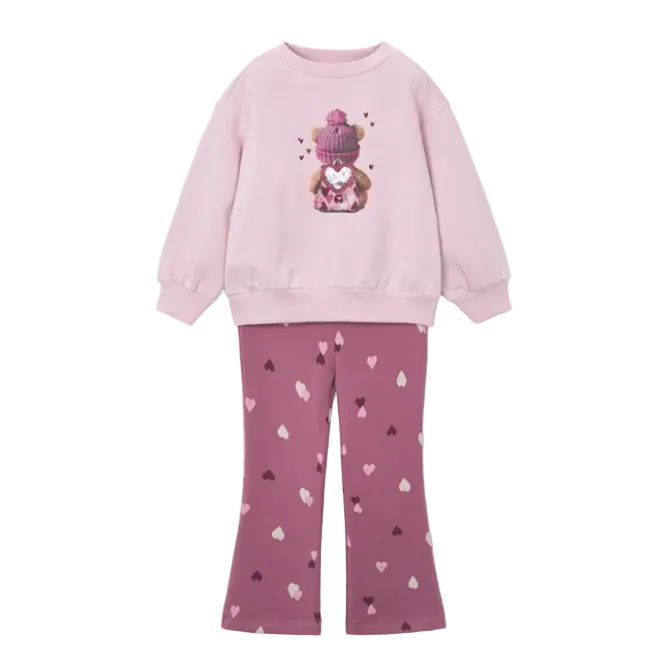 Mayoral girls' violet legging and sweatshirt set