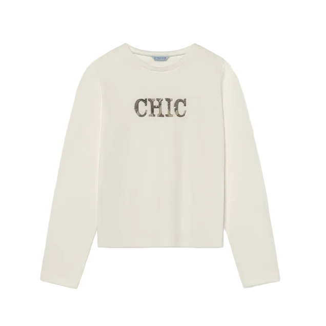 Mayoral Girls T-Shirt Stylish Cream
