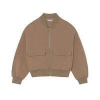 Mayoral girls' camel zip-up hoodie with pockets