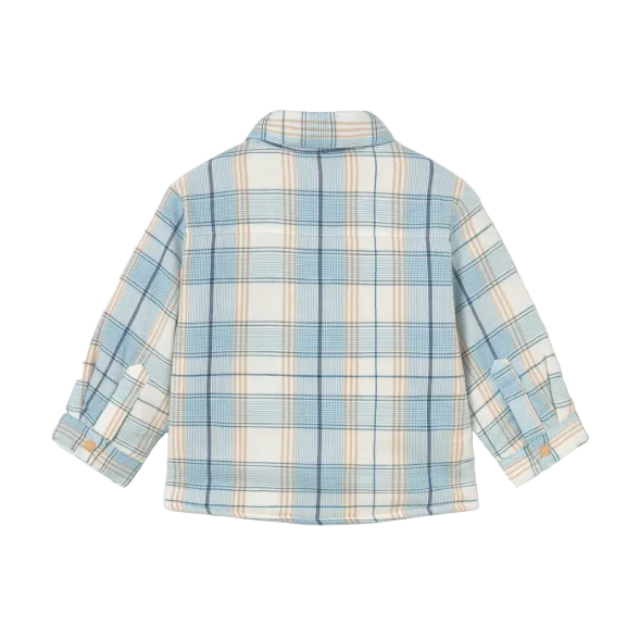 Mayoral baby boys' blue check fleece-lined overshirt