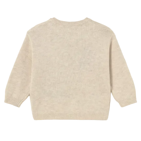 Mayoral boys' stone beige knitted jumper with car motifs