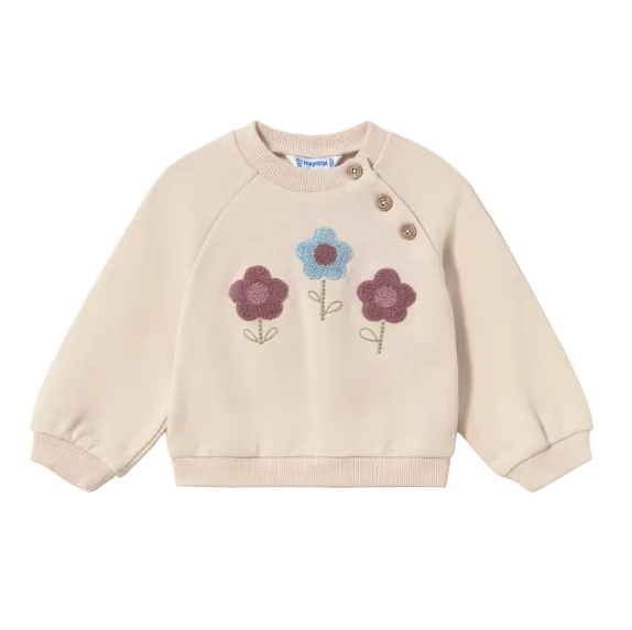 Mayoral girls' tofu cream three piece gilet, sweatshirt and jogger set