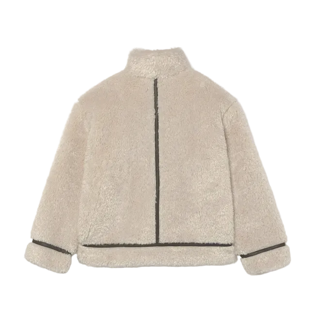 Mayoral girls' almond sheepskin-style coat