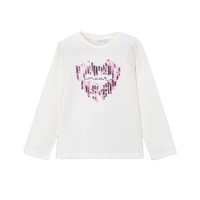 Mayoral Girls Top 4031 Off White/Mauve