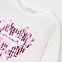 Mayoral Girls Top 4031 Off White/Mauve