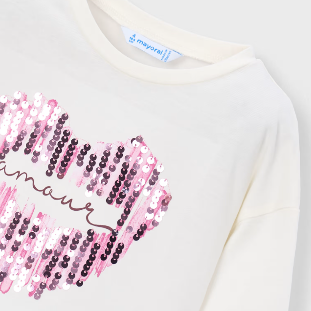 Mayoral Girls Top 4031 Off White/Mauve