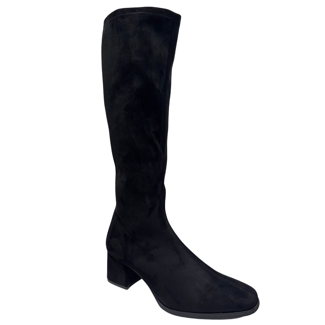 Miss Elastic women's black long leg boot
