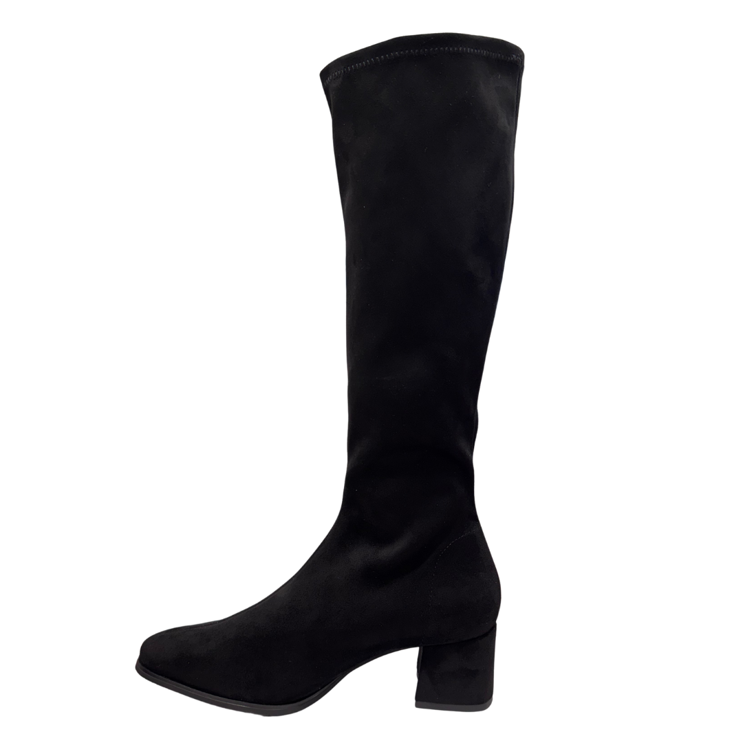 Miss Elastic women's black long leg boot