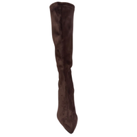 Miss Elastic women's marron brown long leg boot
