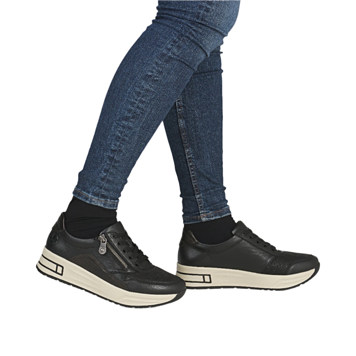 Rieker Womens Trainer N8114-00 Schwarz/Antique/Antik