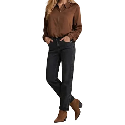 Red Button Womens Jeans Caitlina Side Patch Black