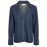 Numph Womens Denim Shirt NUAlona Dark Blue