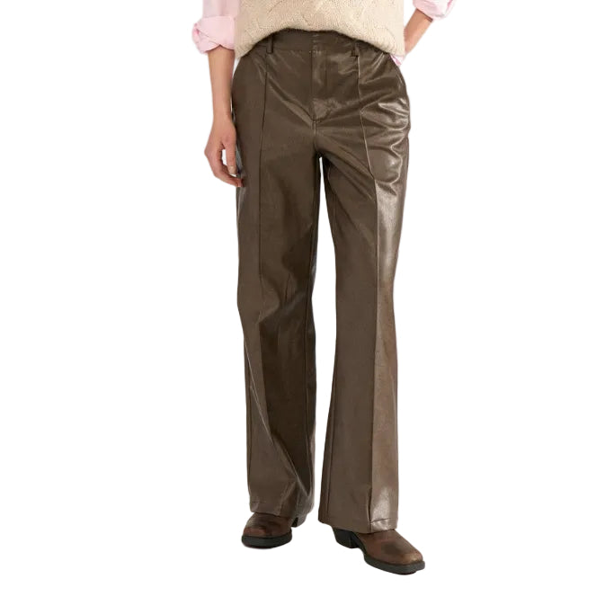 Numph Womens PU Trousers NUDorith Black Coffee