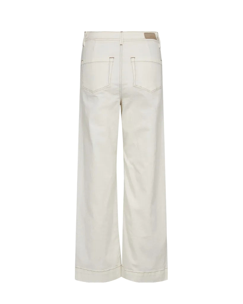 Numph Womens Pants Parisian Cropped Twill Cloud Dancer