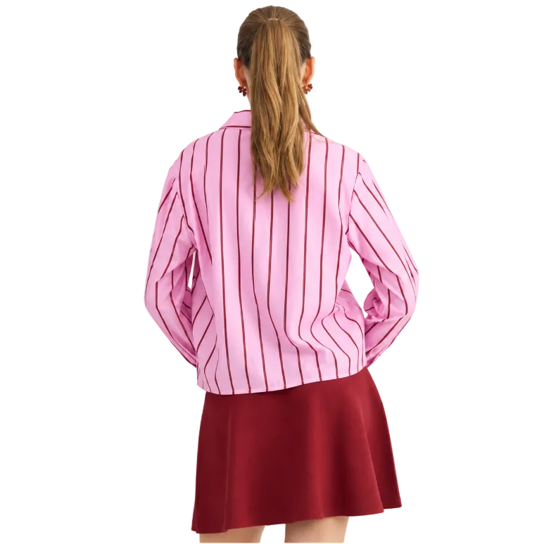 Numph Nujoni Long Sleeved Sleeve Striped Shirt Bonbon