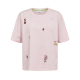Numph Womens Nutenia Boxy T-Shirt Pink Lady