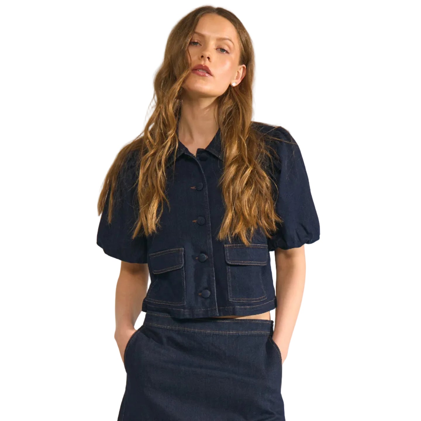 Numph Womens Nualetta Shirt Dark Blue Denim