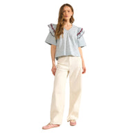 Numph Womens Blouse Nuditty Floaty Blue