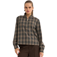 Numph women's zip shirt nukamala dark grey melange