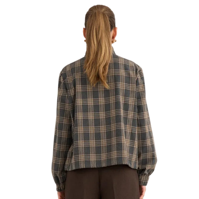 Numph women's zip shirt nukamala dark grey melange