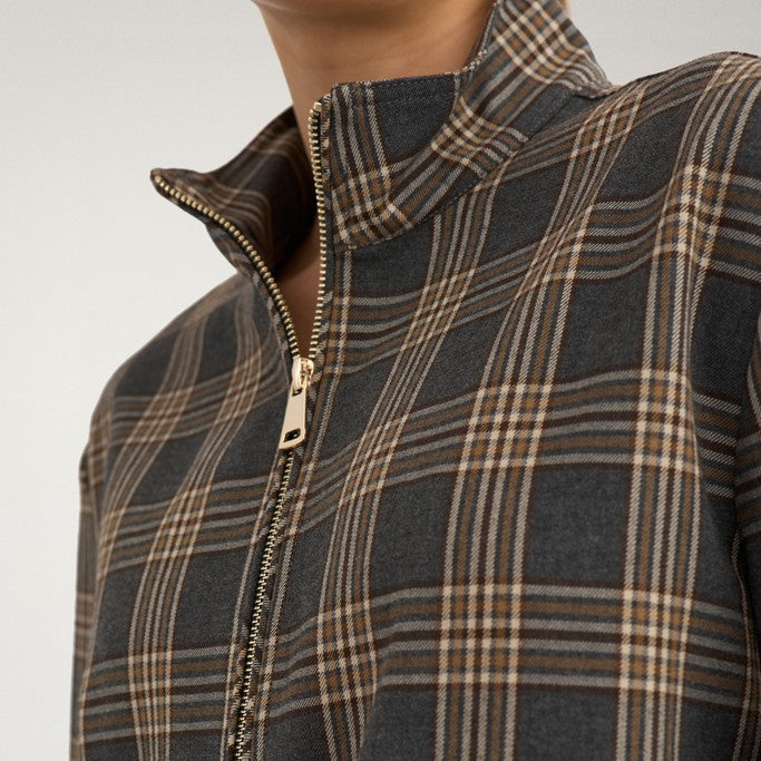Numph women's zip shirt nukamala dark grey melange