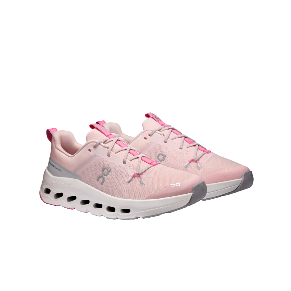 On Cloudleap kids' salt white and bubblegum pink trainers