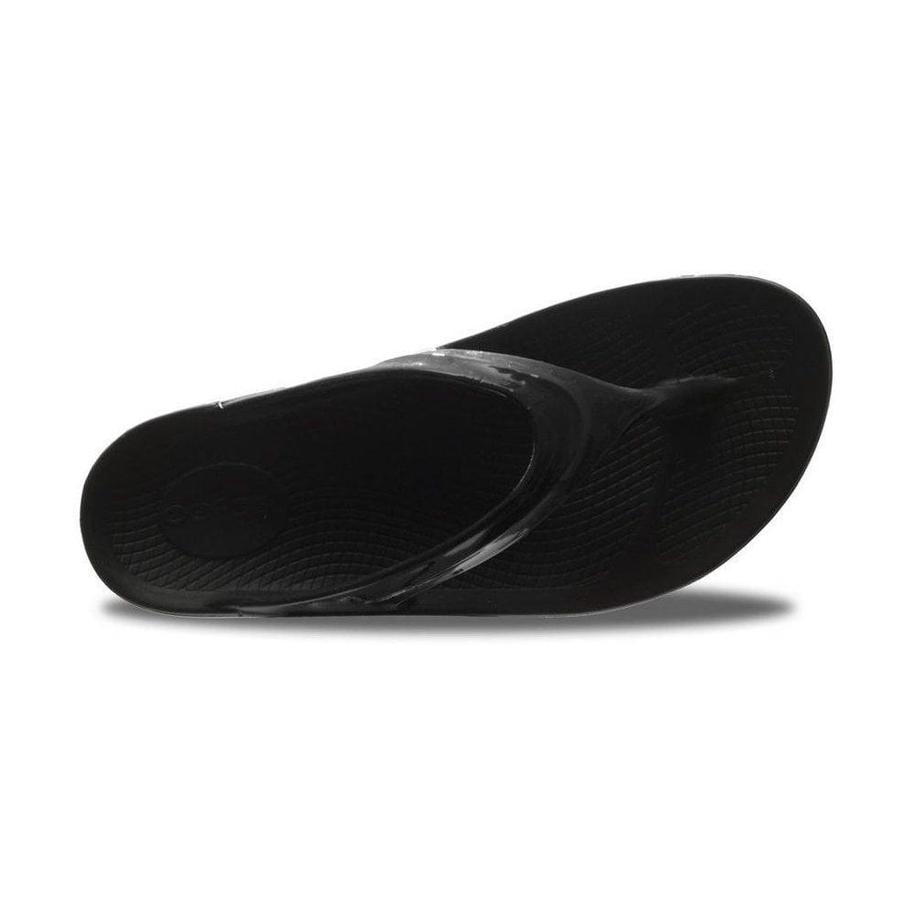 Oofos Womens Oolala Sandal Black Patent - Donaghys