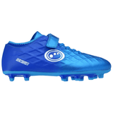 Optimum Ignisio kids' blue moulded-stud rugby boots with easy-fasten strap