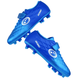 Optimum Ignisio kids' blue moulded-stud rugby boots with easy-fasten strap