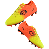 Optimum Ignisio kids' yellow and orange lace-up moulded-stud rugby boots