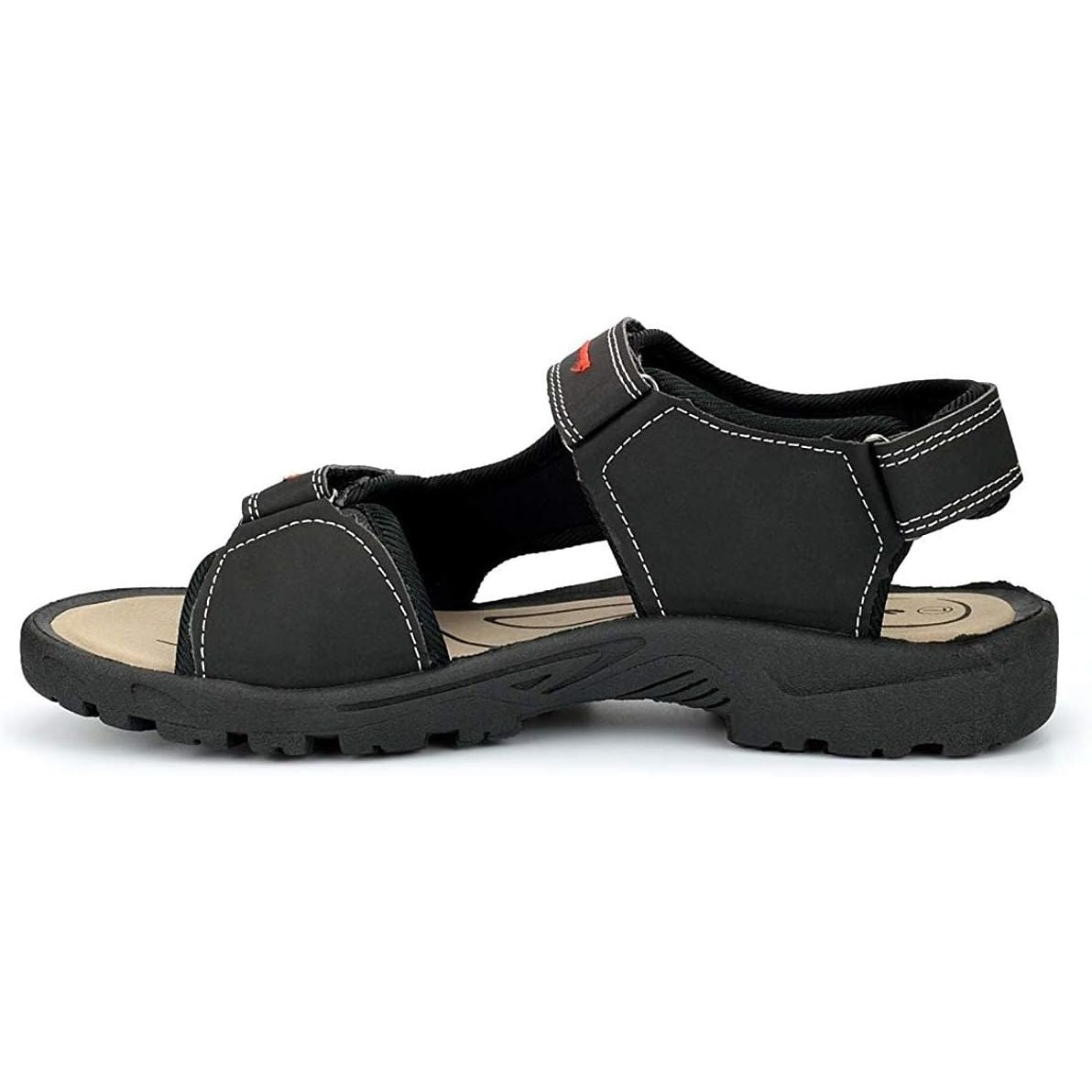 PDQ Mens Triple Touch Fastening Sports Sandal M993A Black/Grey